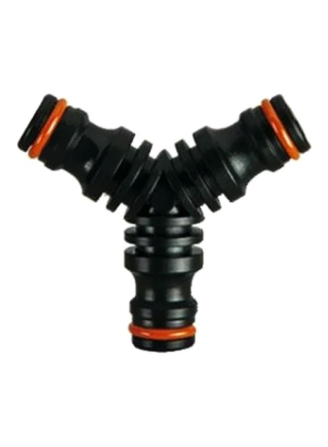Claber 3-Way Hose Connector Black/Orange 2x6.3x7.3cm - Image 1