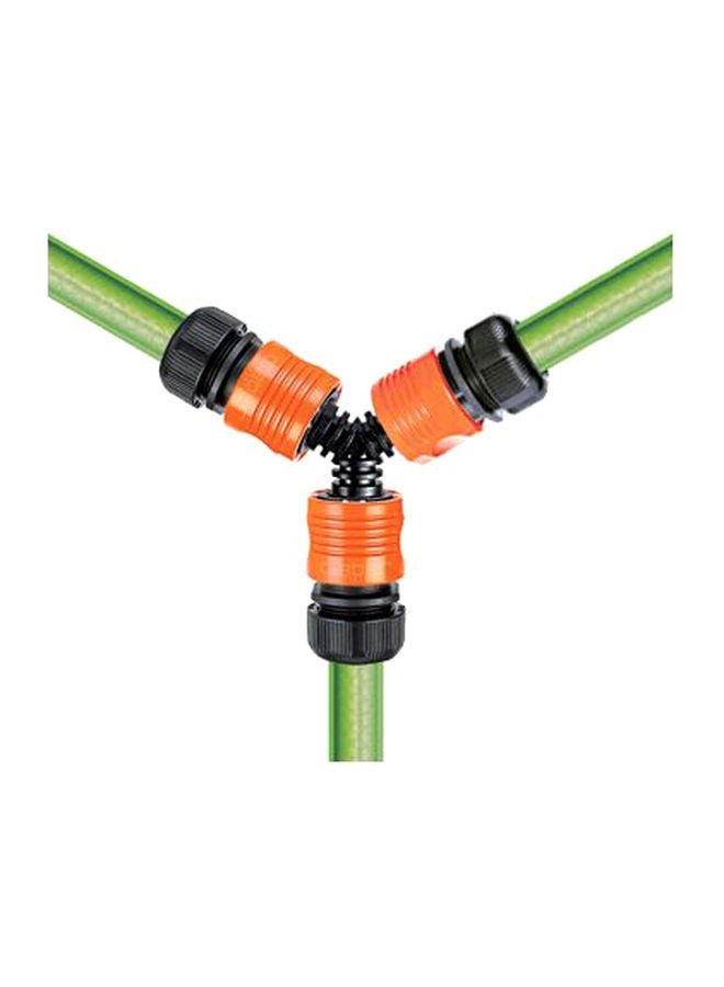 Claber 3-Way Hose Connector Black/Orange 2x6.3x7.3cm - Image 2