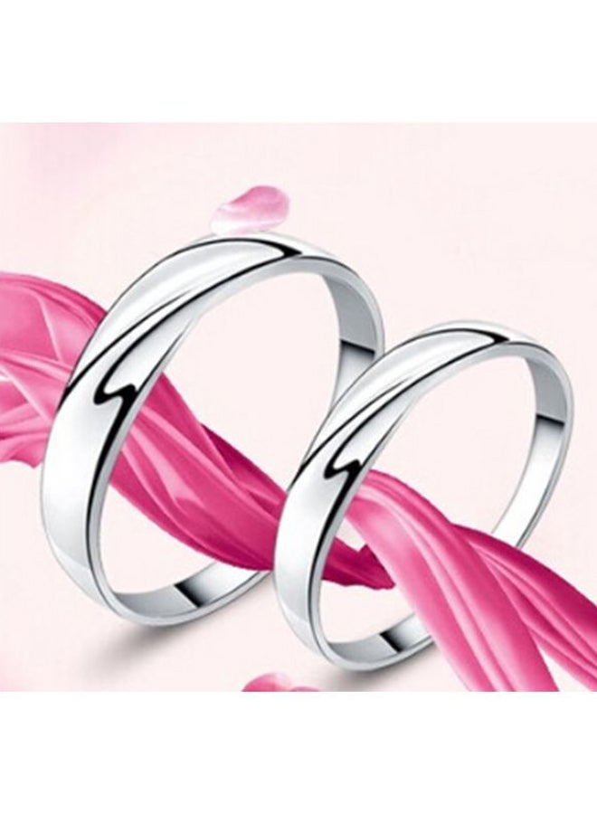 2-Piece Silver Plated Adjustable Couple Rings  - Image 2
