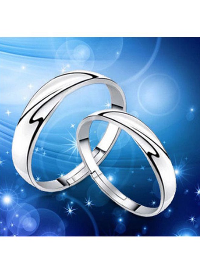 2-Piece Silver Plated Adjustable Couple Rings  - Image 3