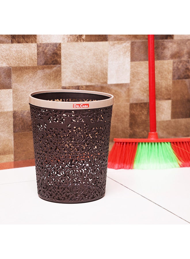 DELCASA Plastic Dust Bin Brown 22cm  - Image 5