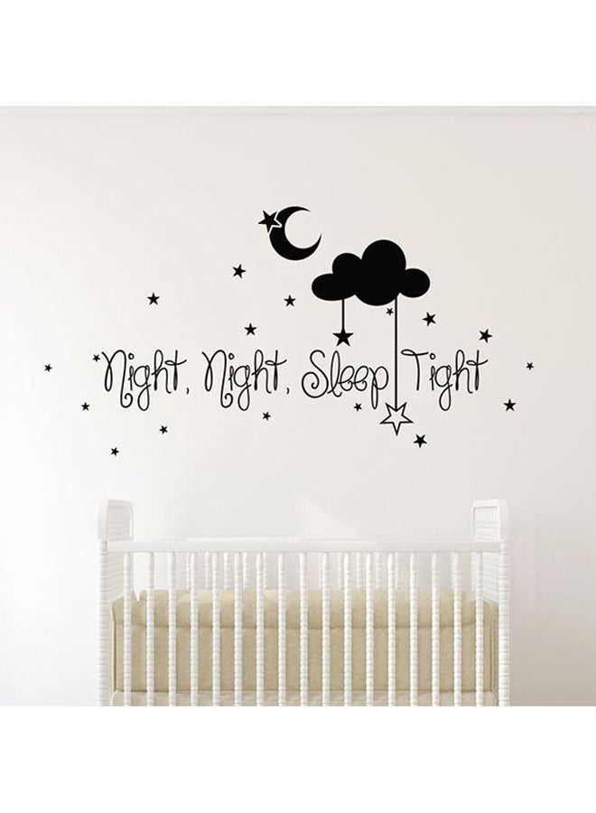 Night Night Sleep Tight Self-Adhesive Decorative Wall Sticker Black 105 x 55cm 