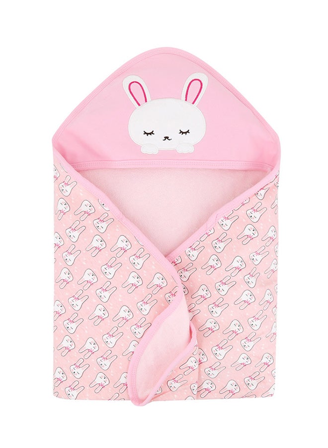 Baby Hooded Towel Rabbit Bath Towel Cotton Bathrobe Soft Cozy & Absorbent Pink