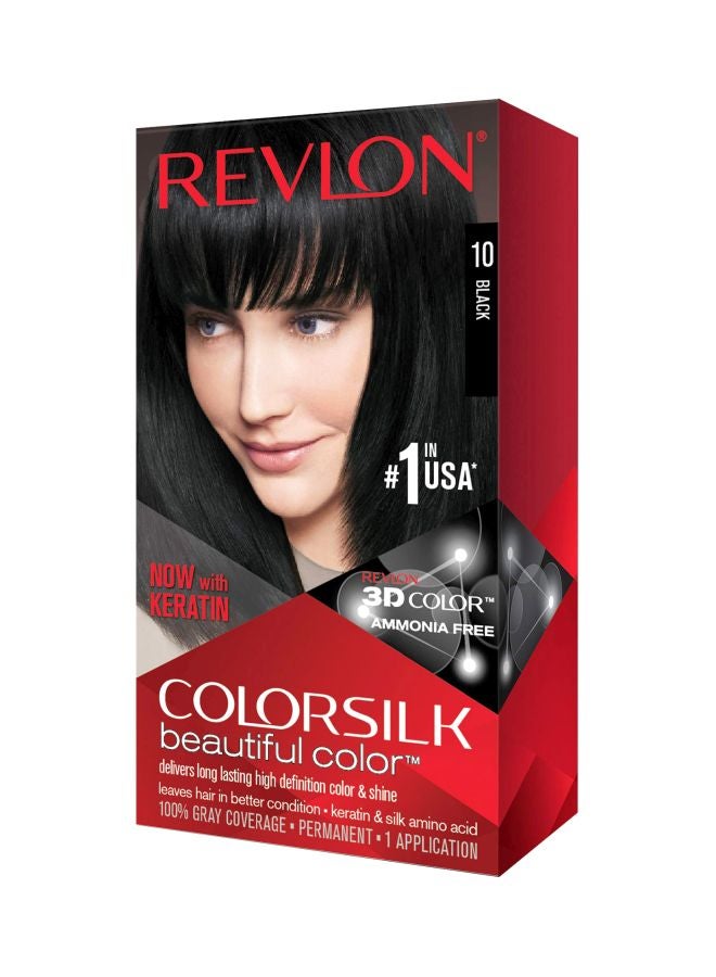 ريفلون صبغة تلوين الشعر الدائمة كلر سيلك 10 أسود - Image 1