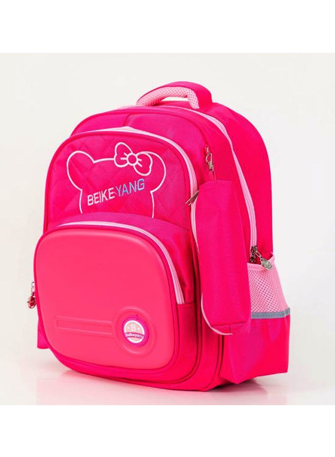 Kids Backpack With Pencil Pouch 17-Inch Deep Pink/White - Image 3