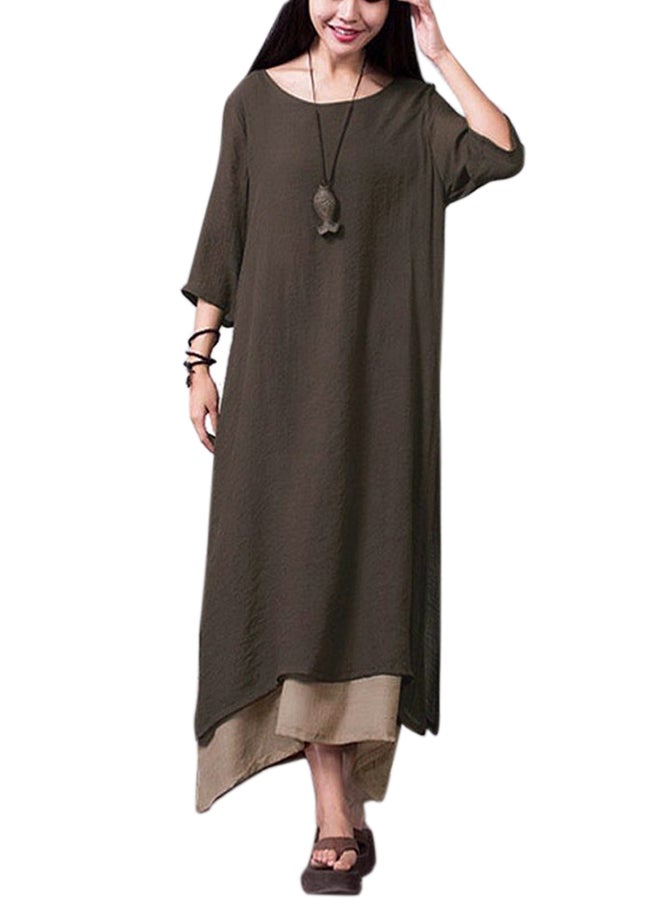 Double Layer Dress Coffee - Image 1
