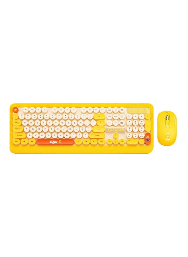 Dsfy 2-Piece Wireless Keyboard And Optical Mouse Set Yellow/Red/White - Image 1