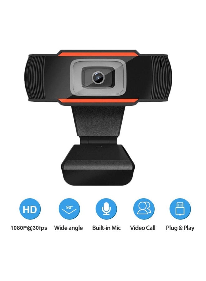 FHD USB Webcam With Mic Black/Red - Image 4