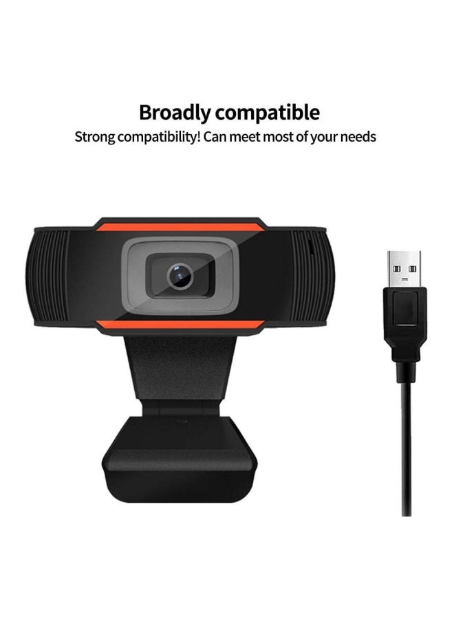HD USB Webcam With Mic Black/Red  - Image 3