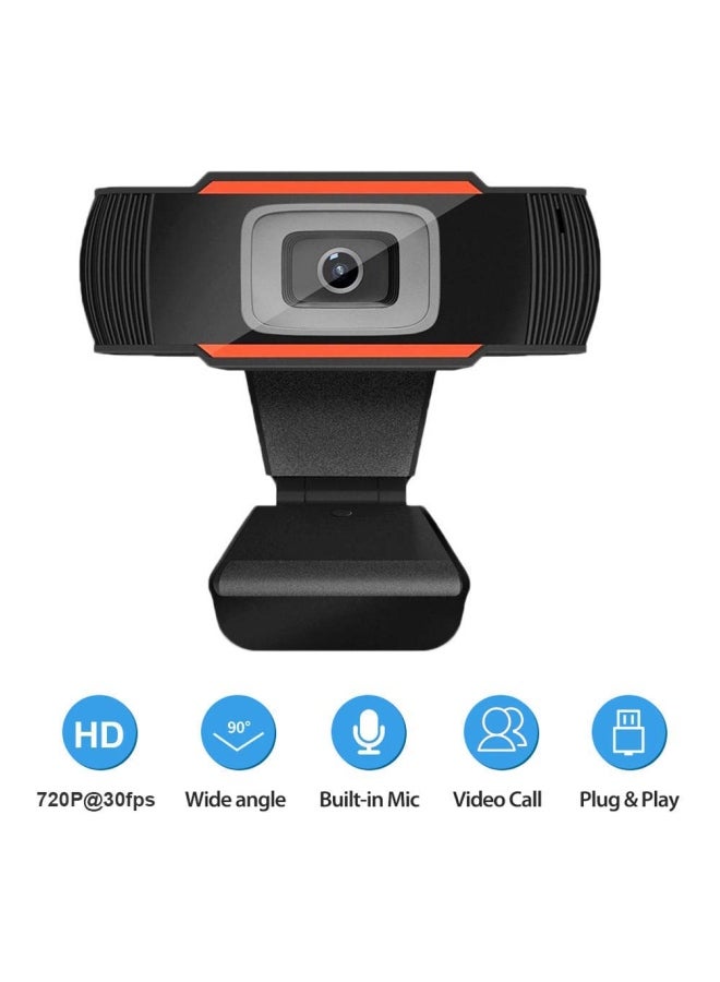 HD USB Webcam With Mic Black/Red  - Image 4