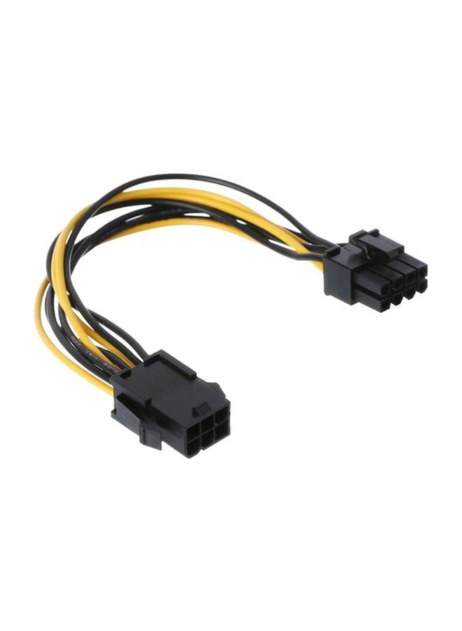 كيندكس كابل من ذكر بـ8 دبابيس إلى أنثى بـ6 دبابيس أسود/ أصفر - Image 1