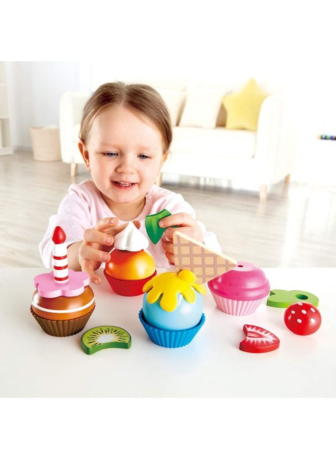 Hape 18-Piece Cupcakes Play Food Set E3157 - Image 3