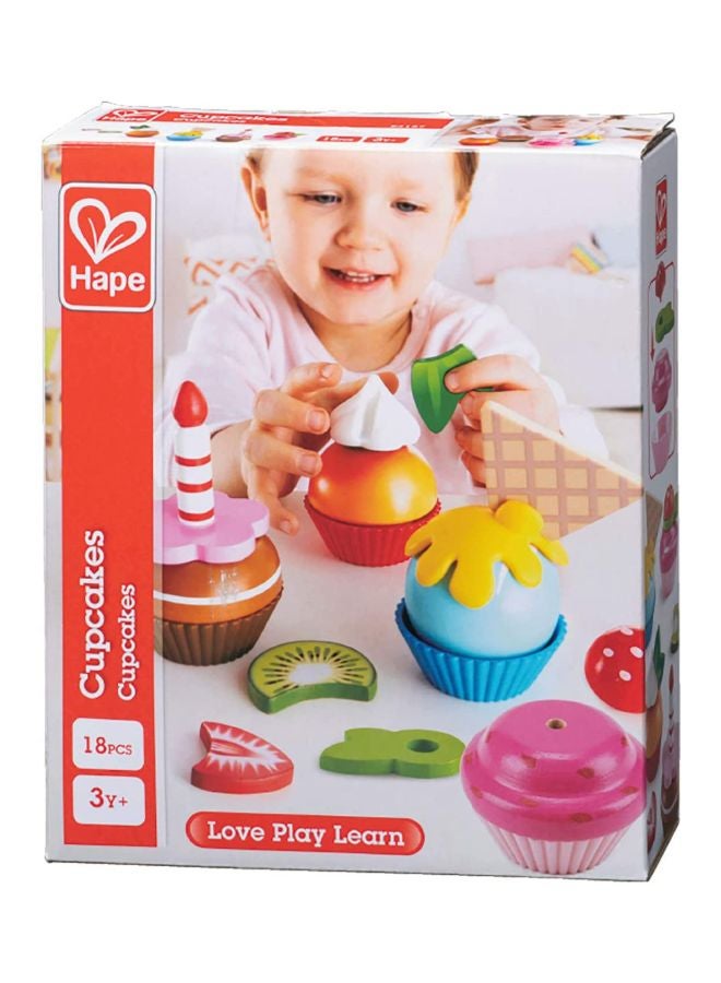 Hape 18-Piece Cupcakes Play Food Set E3157 - Image 5