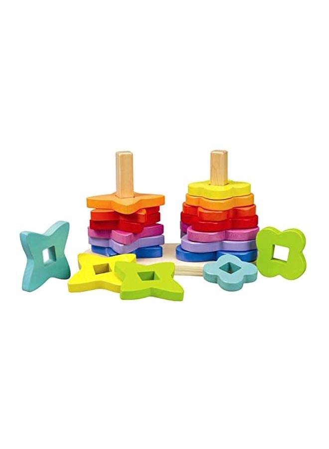 Hape - 19-Piece Double Rainbow Stacker Ring Set E0406 - Image 1