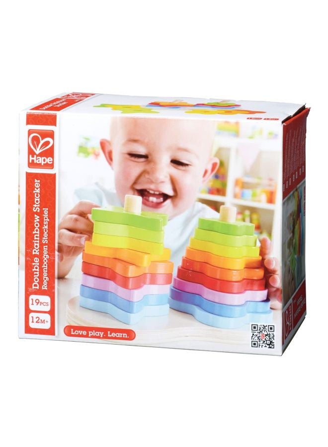 Hape - 19-Piece Double Rainbow Stacker Ring Set E0406 - Image 1