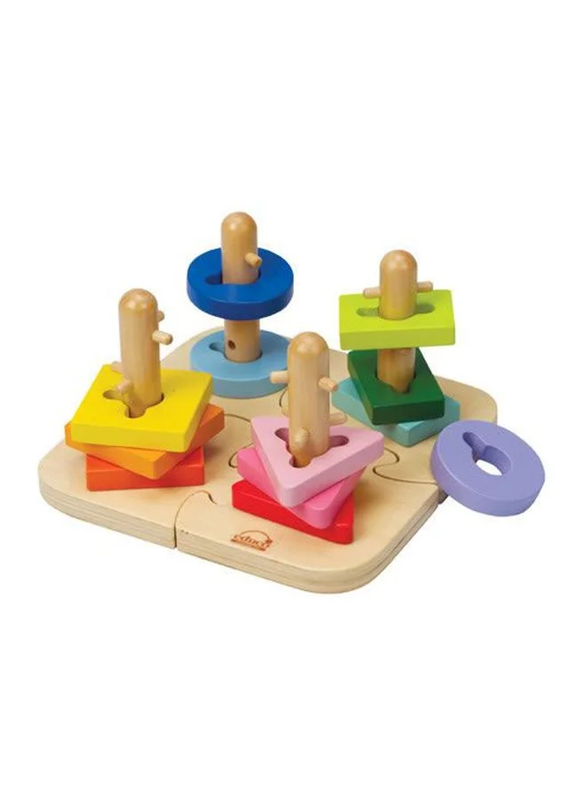 Hape 16- Piece Creative Pegged Puzzle Set E0411 19.7x11.6x19.7cm