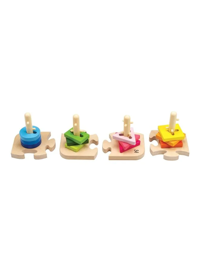 Hape 16- Piece Creative Pegged Puzzle Set E0411 19.7x11.6x19.7cm