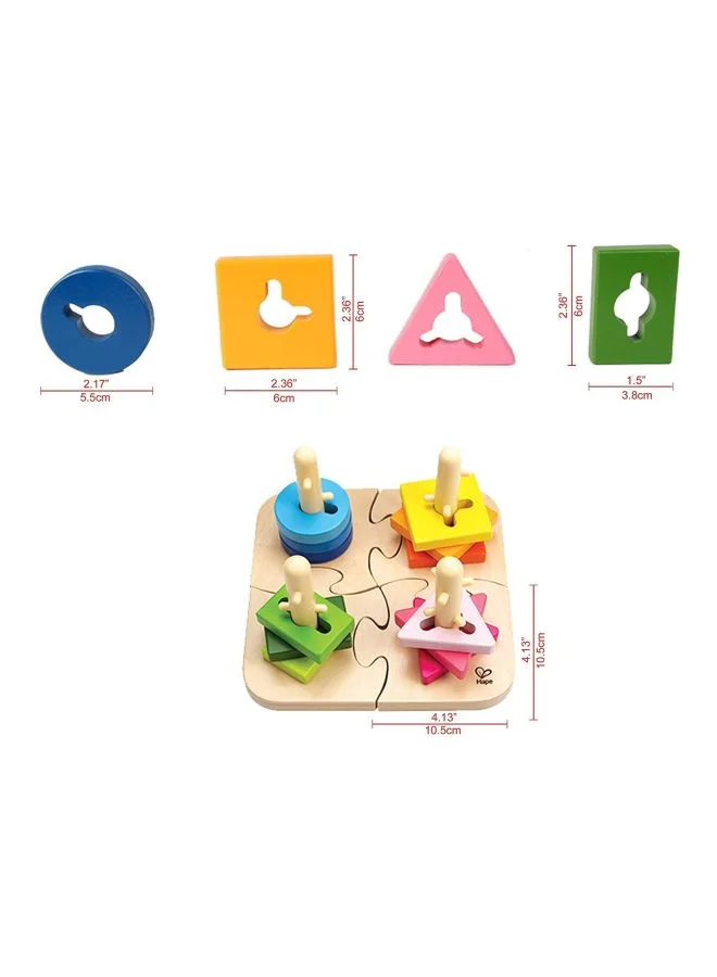 Hape 16- Piece Creative Pegged Puzzle Set E0411 19.7x11.6x19.7cm