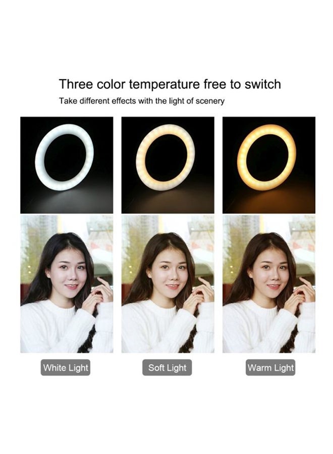 PULUZ - 10 Inch Selfie Ring Light With Tripod Stand 210cm Equipped With 3 Cell Phone Holders Black - Image 1