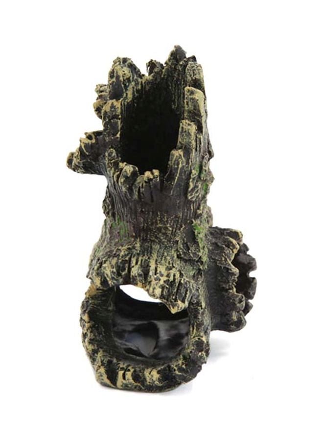 Generic Wood Trunk Themed Aquarium Ornament Beige/Black/Green 7.87x6.69inch  - Image 2