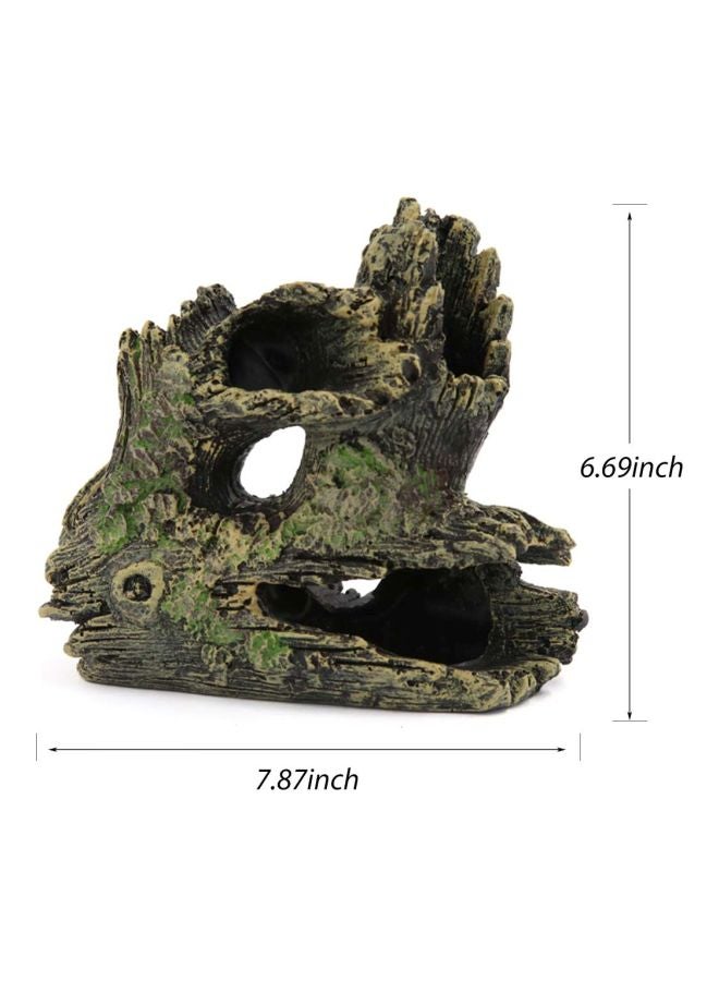 Generic Wood Trunk Themed Aquarium Ornament Beige/Black/Green 7.87x6.69inch  - Image 4