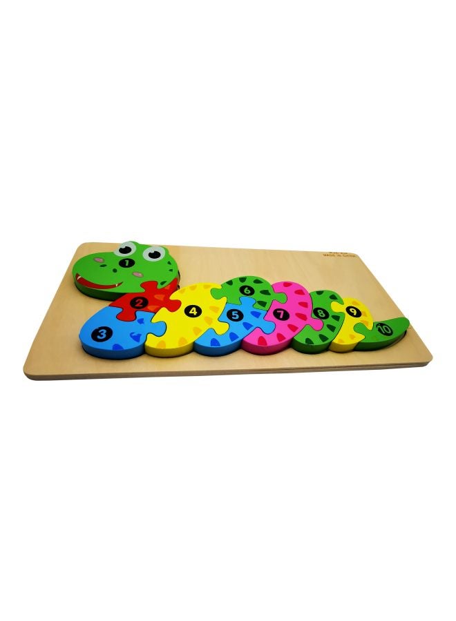 10-Piece Wooden Snake Jigsaw Puzzle Set - Image 1