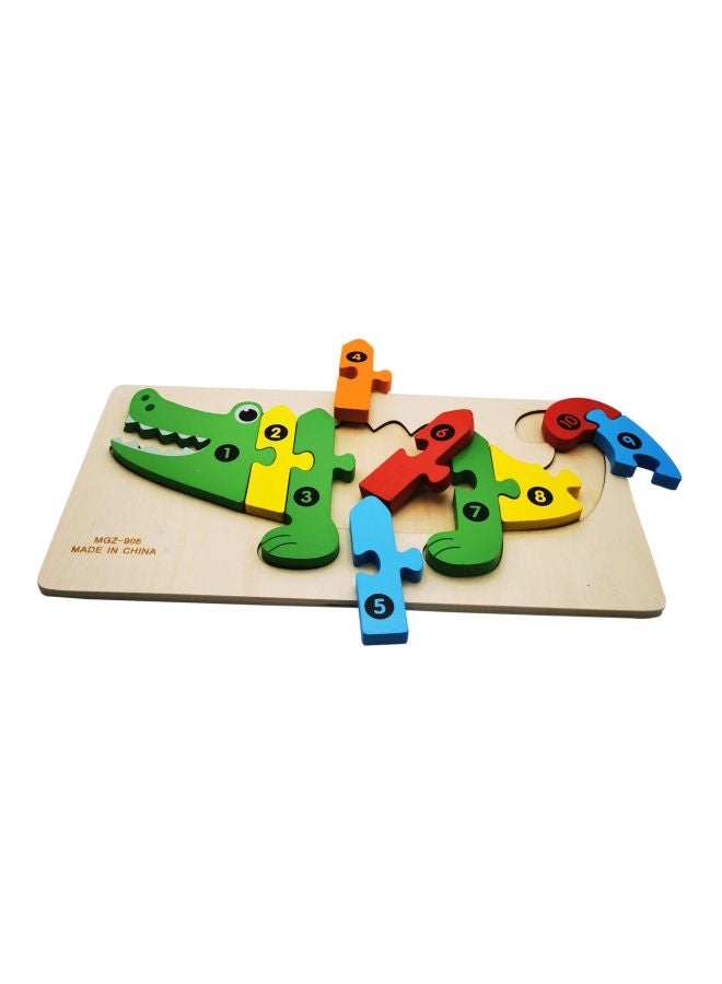 10-Piece Wooden Crocodile Jigsaw Puzzle Set - Image 1