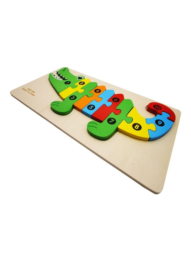 10-Piece Wooden Crocodile Jigsaw Puzzle Set - Image 2