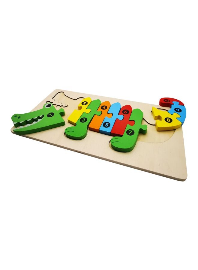 10-Piece Wooden Crocodile Jigsaw Puzzle Set - Image 3