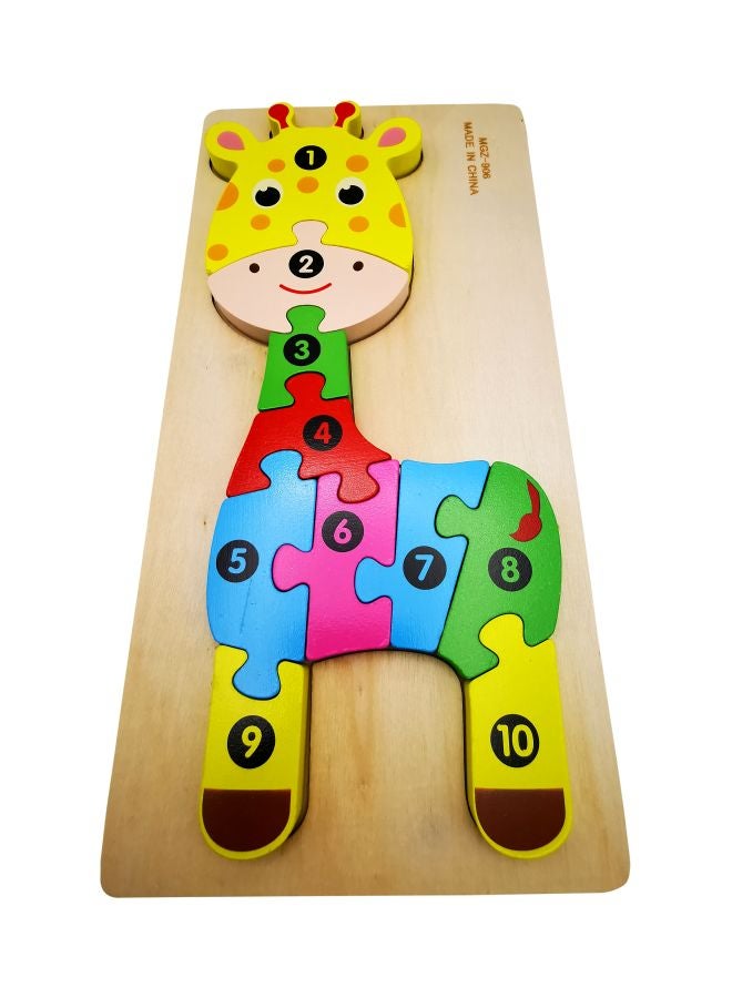 10-Piece Wooden Giraffe Jigsaw Puzzle Set - Image 1