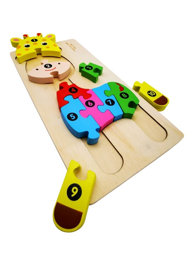 10-Piece Wooden Giraffe Jigsaw Puzzle Set - Image 2