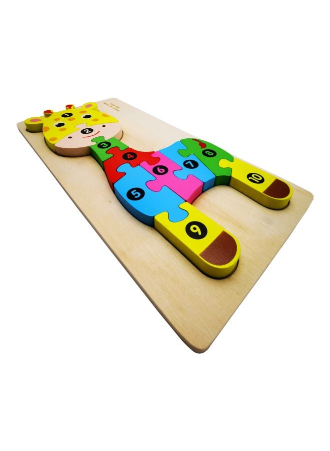 10-Piece Wooden Giraffe Jigsaw Puzzle Set - Image 3