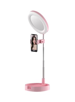 Generic Multipurpose Tripod Desk Lamp With Phone Holder Pink/White/Silver 18x18x7cm  - Image 1