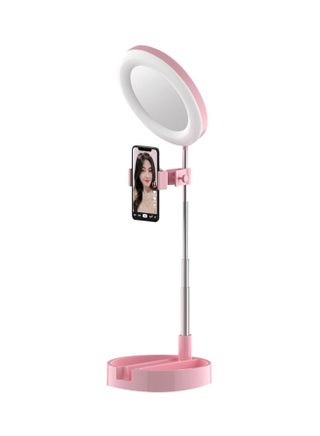 Multipurpose Tripod Desk Lamp With Phone Holder Pink/White/Silver 18x18x7cm - v1597231669/N39677272A_1