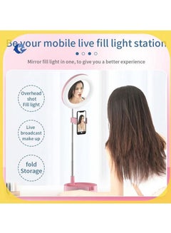 Generic Multipurpose Tripod Desk Lamp With Phone Holder Pink/White/Silver 18x18x7cm  - Image 2