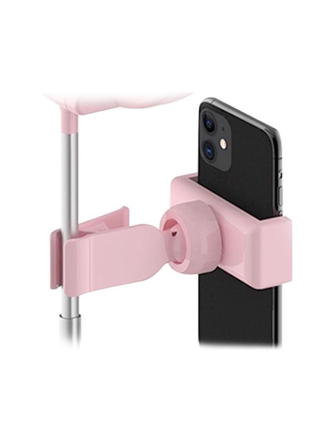Multipurpose Tripod Desk Lamp With Phone Holder Pink/White/Silver 18x18x7cm