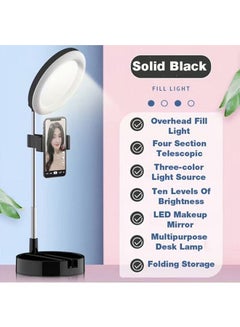 Generic Multipurpose Tripod Desk Lamp With Phone Holder Black/White/Silver 18x18x8cm  - Image 3