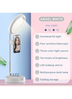 Generic Multipurpose Tripod Desk Lamp With Phone Holder White/Silver 18x18x9cm  - Image 3