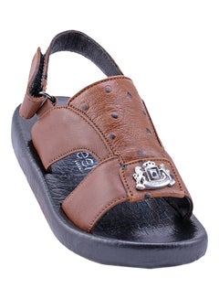 Kids Textured Slingback Arabic Sandals Brown