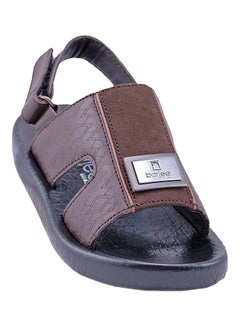 Kids Nubuk Print Arabic Sandals Brown