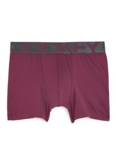 JOCKEY Logo Signature Branding Ultra Soft Trunks Purple/Grey  - Image 1