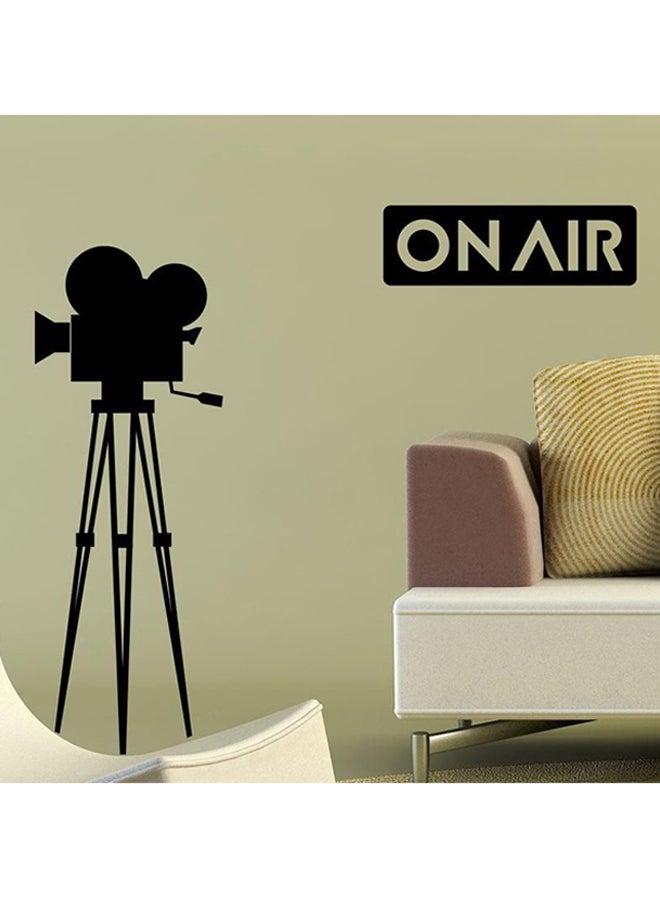 ماركة غير محددة ملصق جداري ذاتي اللصق للزينة بتصميم كاميرا و كلمة "On Air" أسود 55 x 25سم 