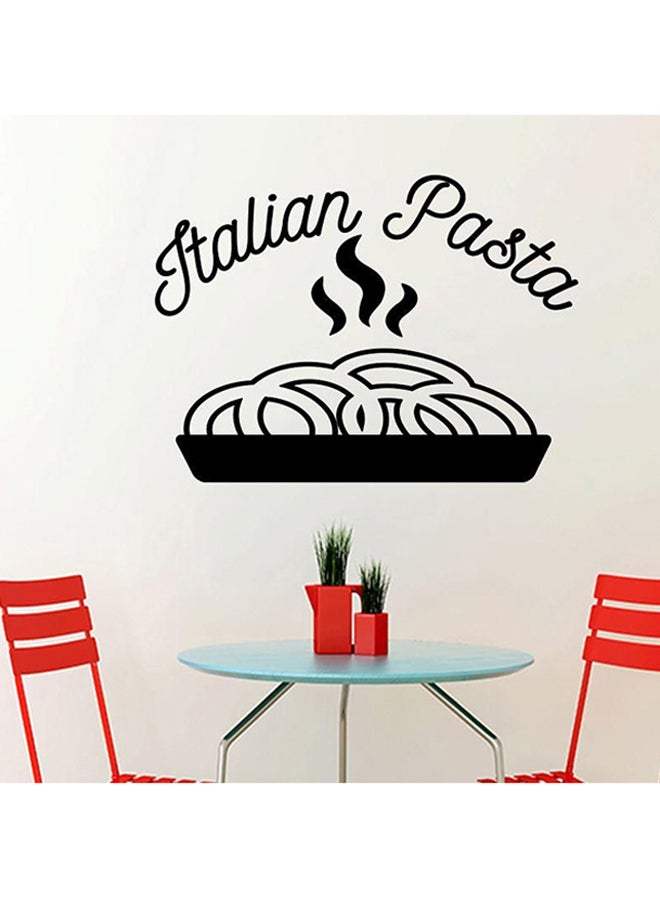 ملصق جداري ذاتي اللصق للتزيين بطبعة عبارة "Italian Pasta" أسود 75 x 55سم