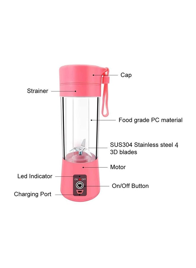 عصارة كهربائية محمولة 380 ml 10 W LNKO4406_2 الوردي/الشفاف - Image 3