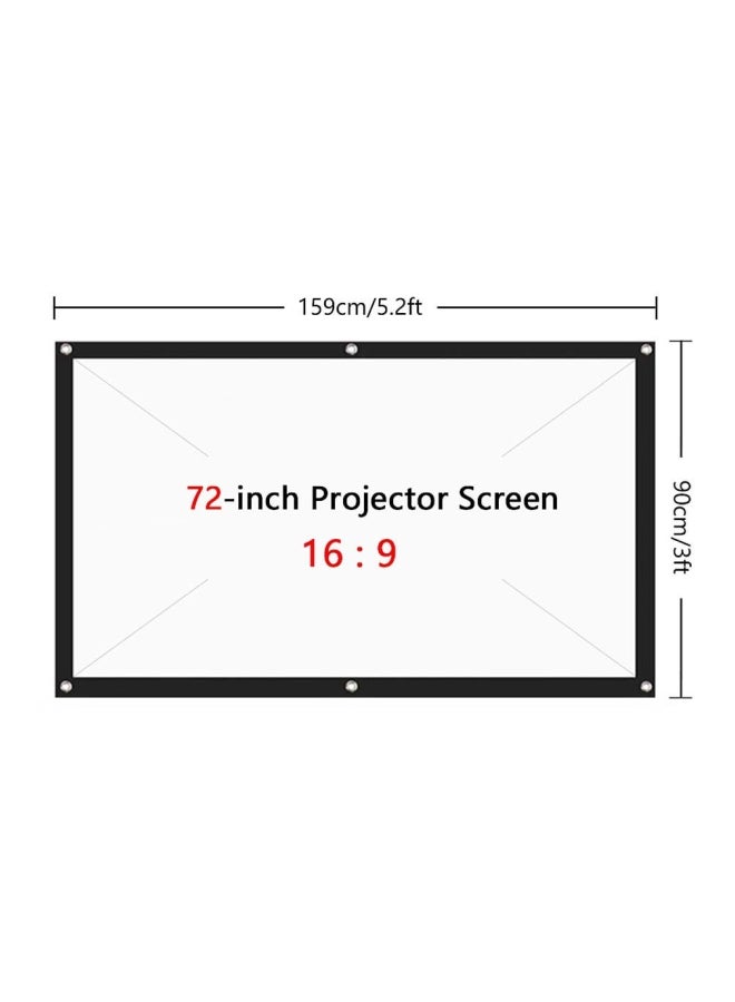 72-Inch Projector Screen C10078-72-L White/Black  - Image 2