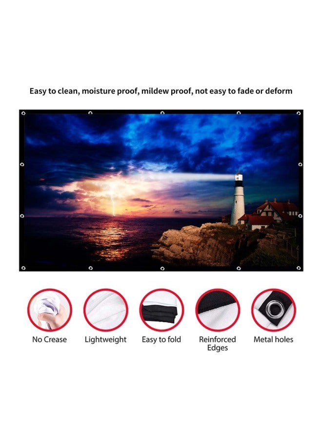 72-Inch Projector Screen C10078-72-L White/Black  - Image 3