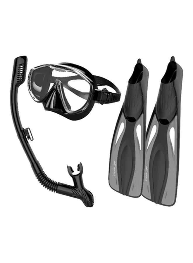 Whale 3-Piece Diving Snorkel Goggles And Flippers Set XL - Image 1