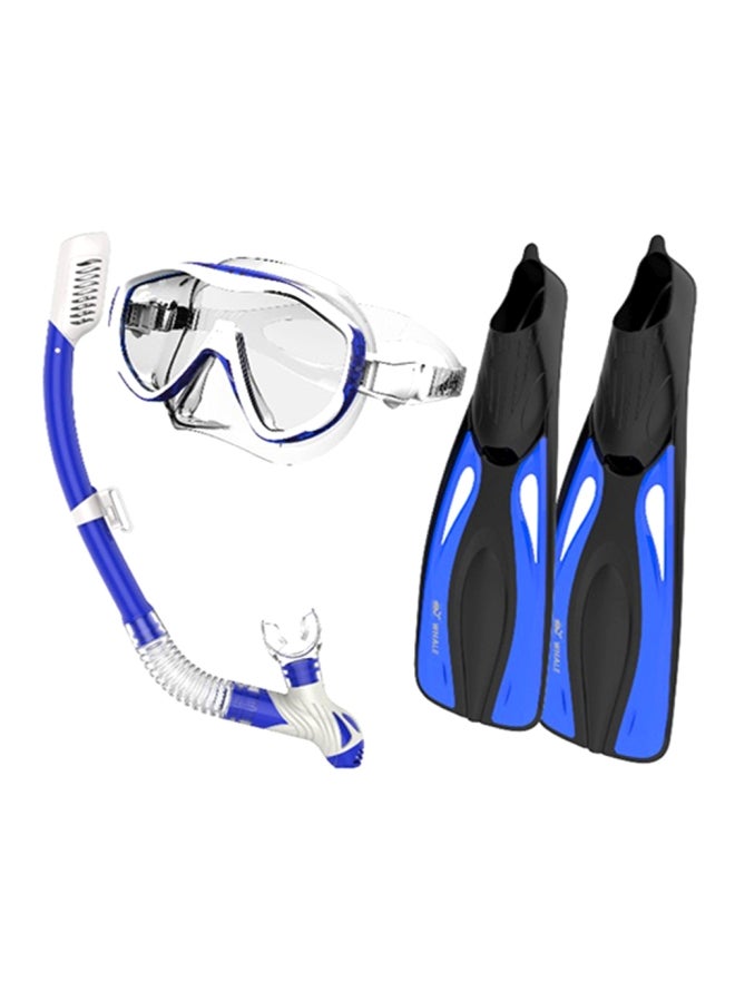 Whale 3-Piece Diving Snorkel Goggles And Flippers Set L - Image 1
