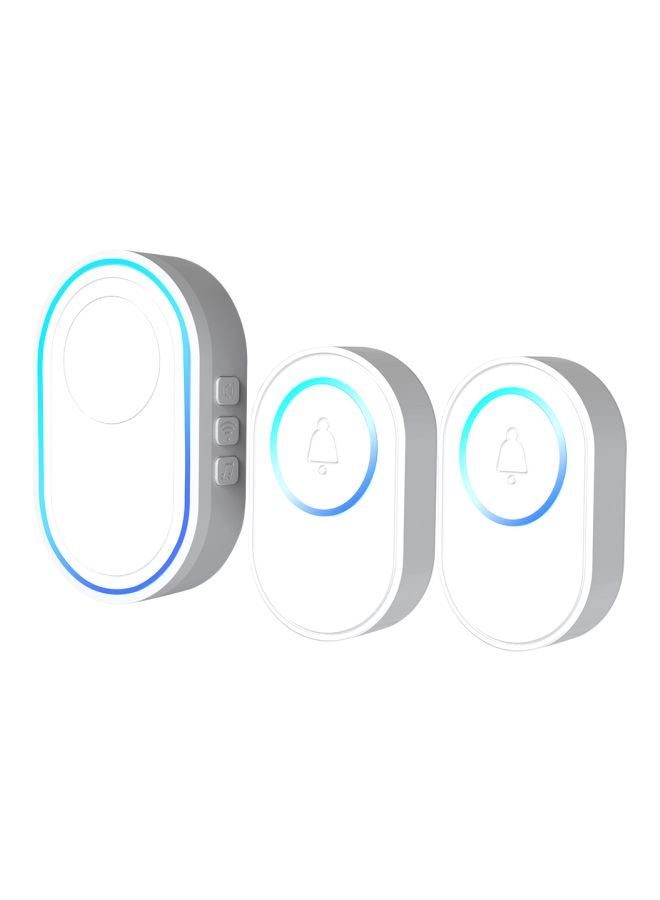 Wireless Doorbell Kit With EU Plug White/Blue Doorbell Button - 2x(2.7x1.7x0.7), Hub - (3.6x2.2x1.9)inch - Image 2