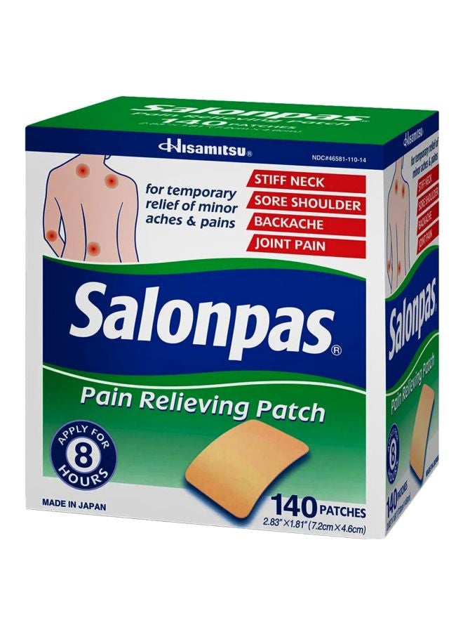Salonpas Pain Reliever Patch 140 Piece- 7.2 x 4.6CM  - Image 1